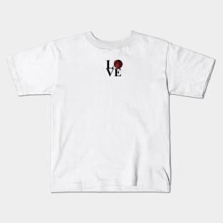 Love text with finger print heart Kids T-Shirt